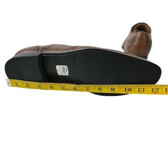 EXPRESS Tan Leather Wingtip Lace Up Oxford Worn Once Size 10 - Picture 14 of 16